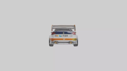 3D model Rally Car with Modern Wheels model VR / AR / low-poly