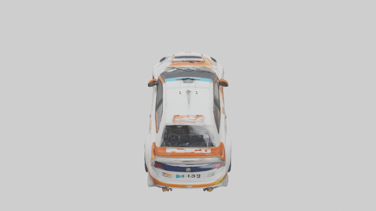 3D model Rally Car with Modern Wheels model VR / AR / low-poly