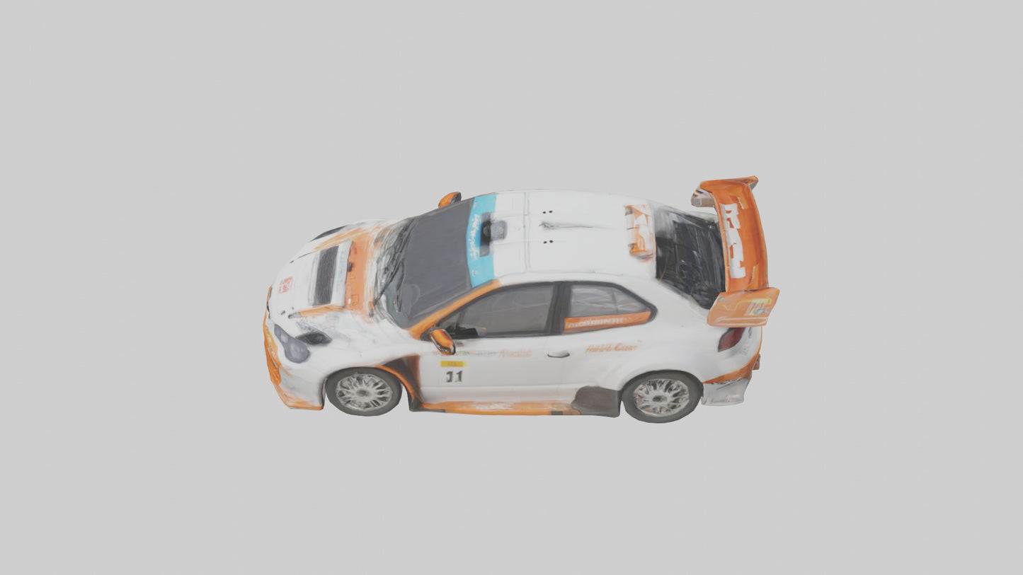 3D model Rally Car with Modern Wheels model VR / AR / low-poly