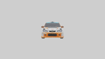3D model Rally Car with Modern Wheels model VR / AR / low-poly