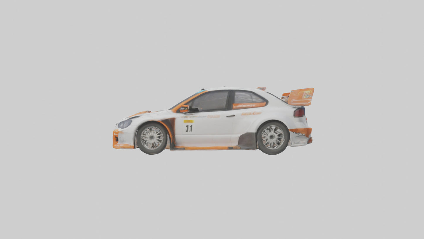 3D model Rally Car with Modern Wheels model VR / AR / low-poly