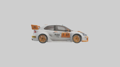 3D model Rally Car with Modern Wheels model VR / AR / low-poly