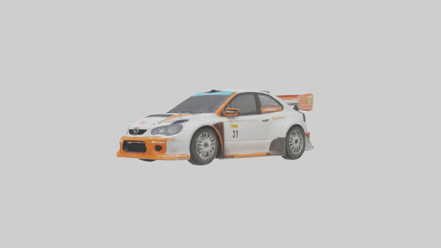 3D model Rally Car with Modern Wheels model VR / AR / low-poly