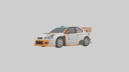 3D model Rally Car with Modern Wheels model VR / AR / low-poly