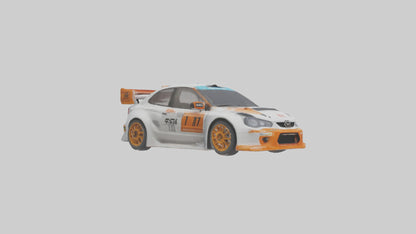 3D model Rally Car with Modern Wheels model VR / AR / low-poly