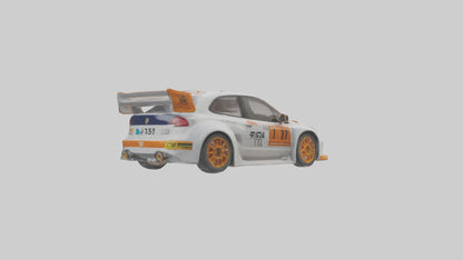 3D model Rally Car with Modern Wheels model VR / AR / low-poly