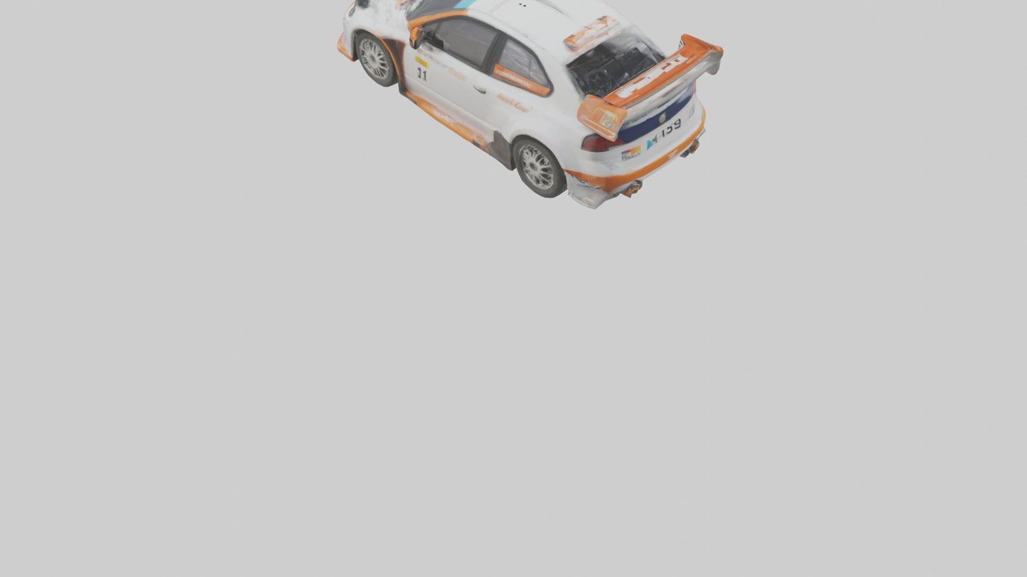 3D model Rally Car with Modern Wheels model VR / AR / low-poly