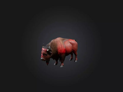 3D model Realistic Bleeding Bison Model VR / AR / low-poly