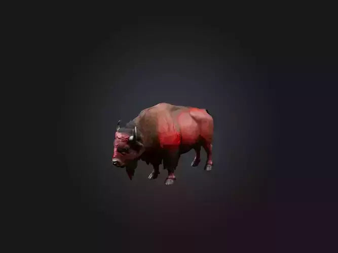 3D model Realistic Bleeding Bison Model VR / AR / low-poly