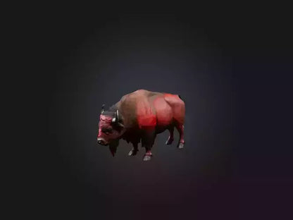 3D model Realistic Bleeding Bison Model VR / AR / low-poly