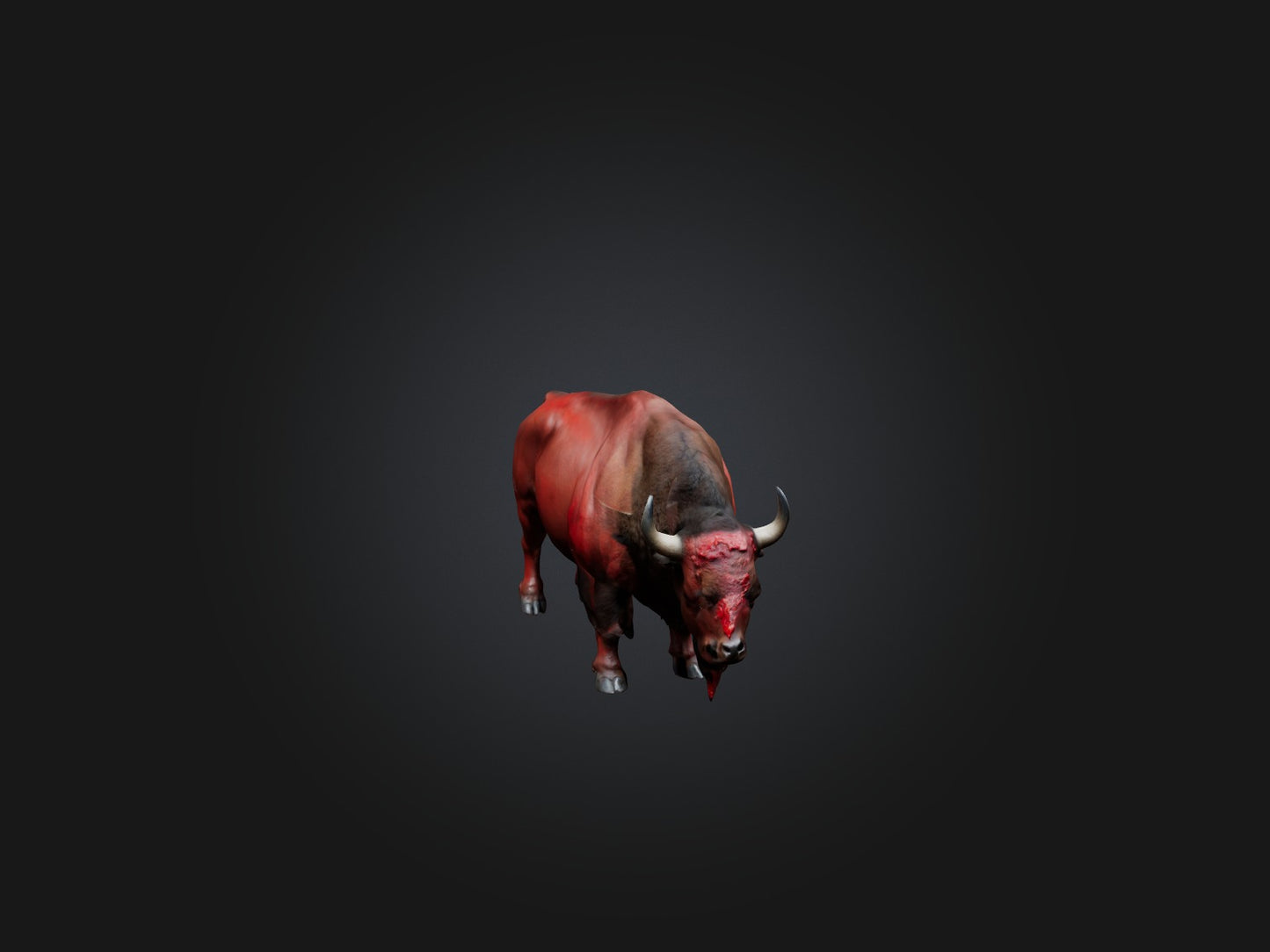 3D model Realistic Bleeding Bison Model VR / AR / low-poly
