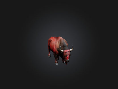 3D model Realistic Bleeding Bison Model VR / AR / low-poly