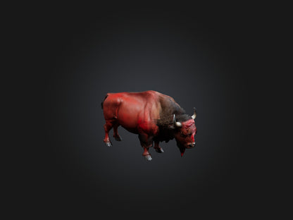 3D model Realistic Bleeding Bison Model VR / AR / low-poly