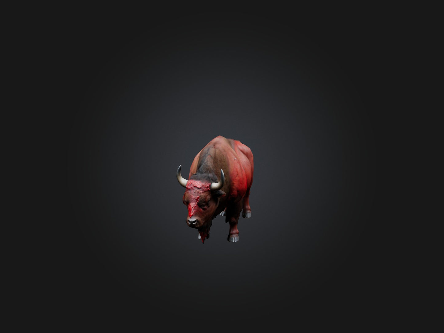 3D model Realistic Bleeding Bison Model VR / AR / low-poly