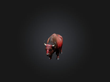 3D model Realistic Bleeding Bison Model VR / AR / low-poly