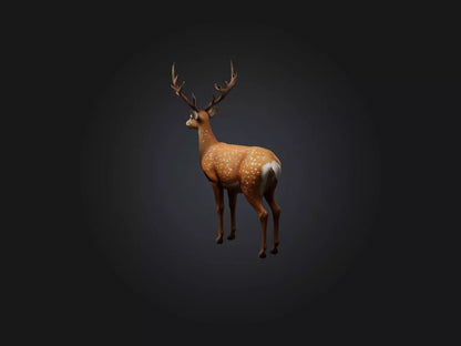 3D model Realistic Deer Model VR / AR / low-poly