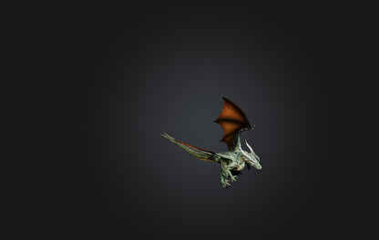 3D model Realistic Dragon VR / AR / low-poly