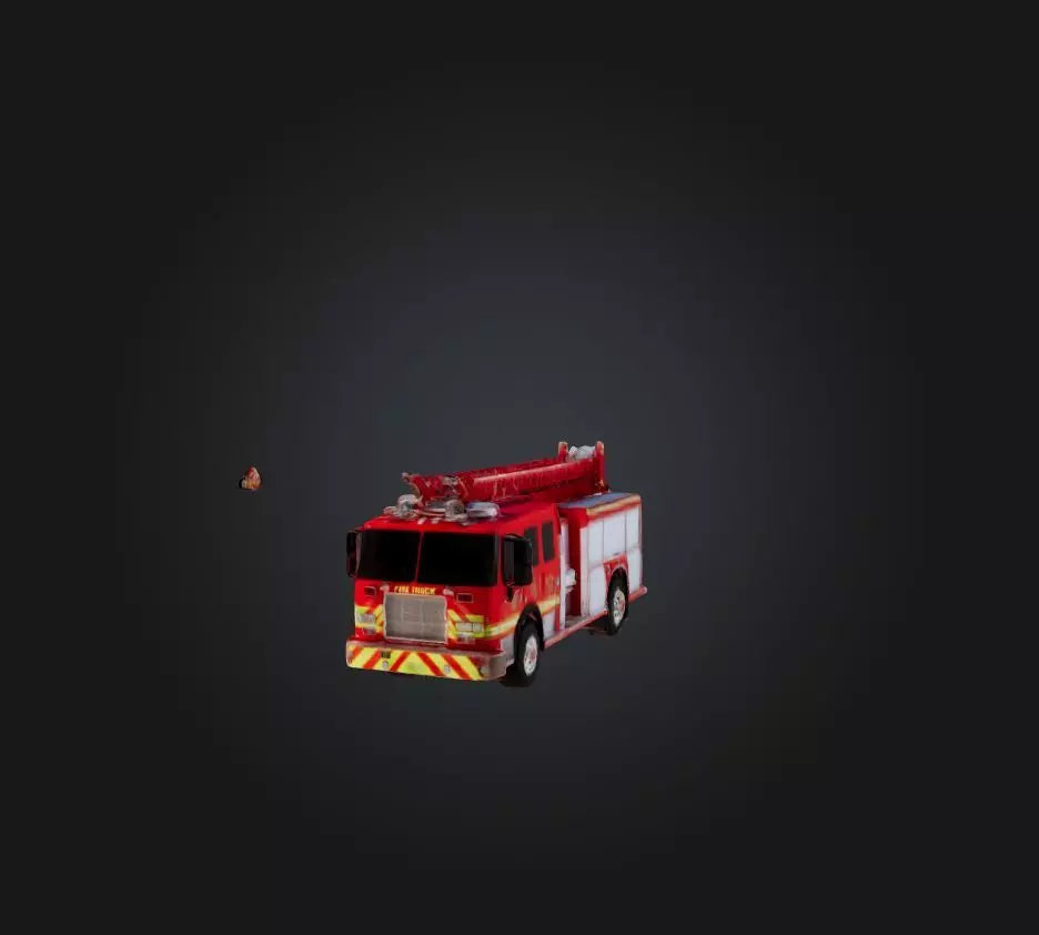 3D model realistic fire truck VR / AR / low-poly