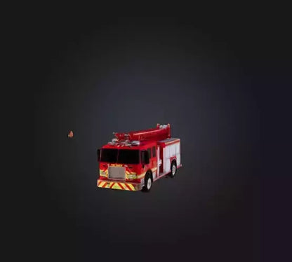 3D model realistic fire truck VR / AR / low-poly