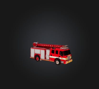 3D model realistic fire truck VR / AR / low-poly