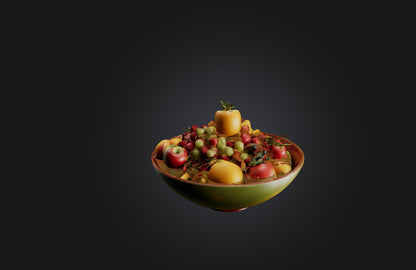 3D model Realistic Fruit Bowl VR / AR / low-poly