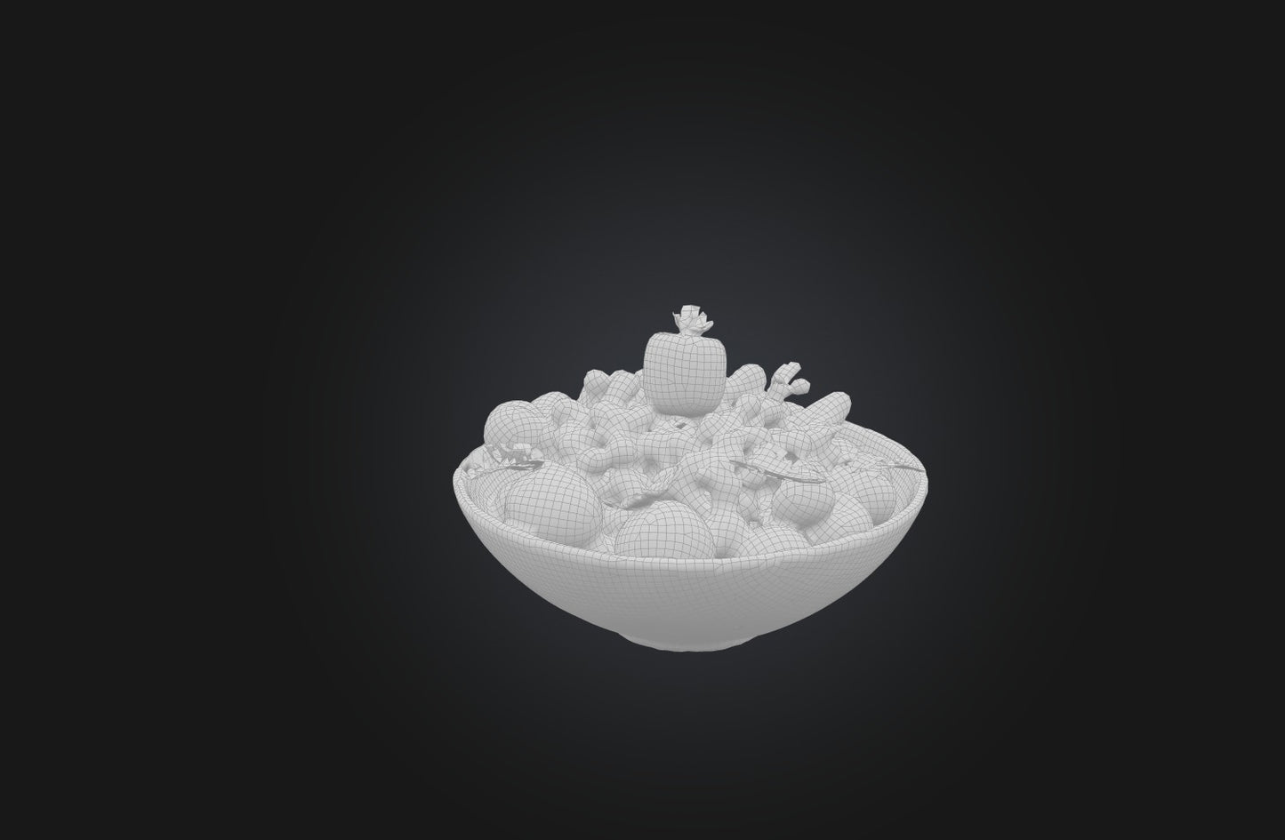 3D model Realistic Fruit Bowl VR / AR / low-poly