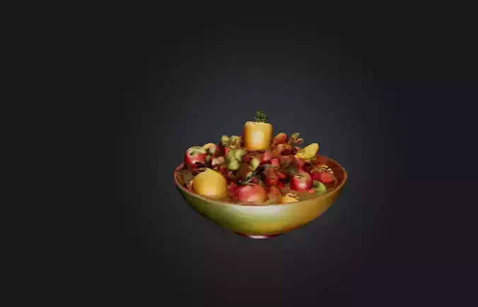 3D model Realistic Fruit Bowl VR / AR / low-poly