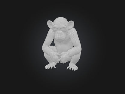 3D model Realistic Hurt Chimpanzee Model VR / AR / low-poly