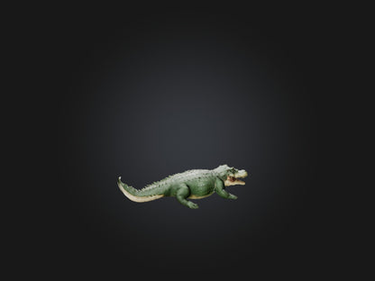 3D model Realistic Hurt Crocodile Model VR / AR / low-poly