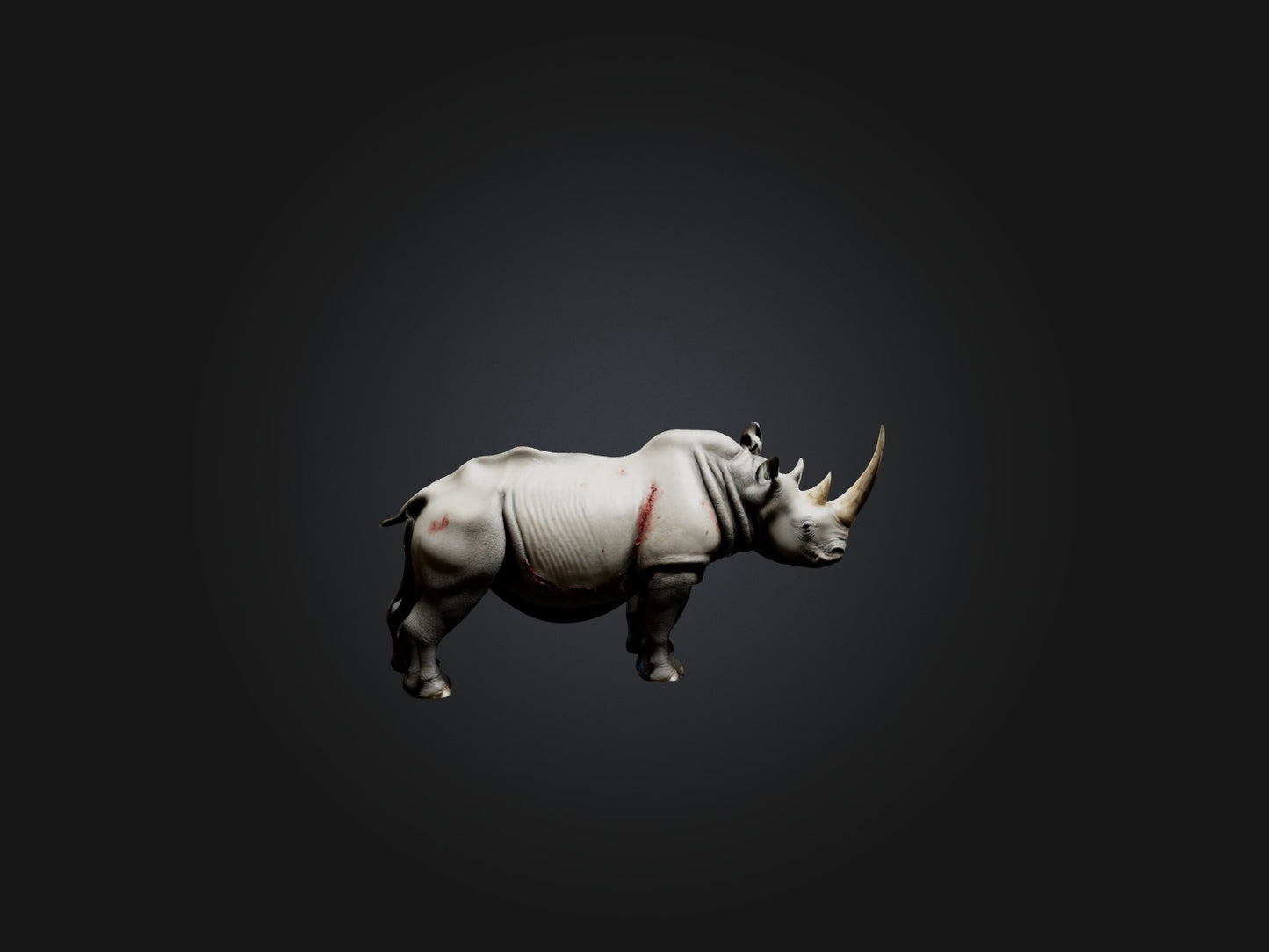 3D model Realistic Injured Rhinoceros Model VR / AR / low-poly