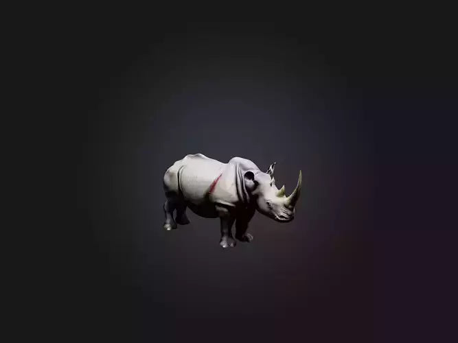 3D model Realistic Injured Rhinoceros Model VR / AR / low-poly
