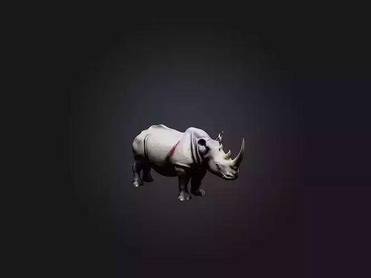 3D model Realistic Injured Rhinoceros Model VR / AR / low-poly