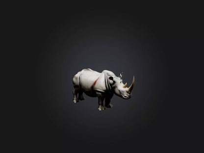 3D model Realistic Injured Rhinoceros Model VR / AR / low-poly