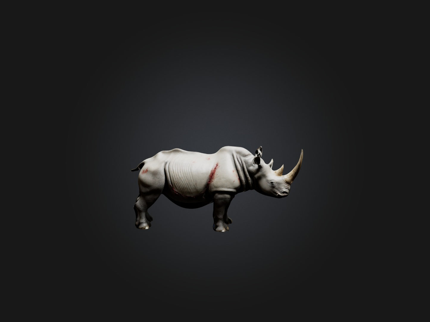 3D model Realistic Injured Rhinoceros Model VR / AR / low-poly