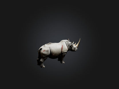 3D model Realistic Injured Rhinoceros Model VR / AR / low-poly