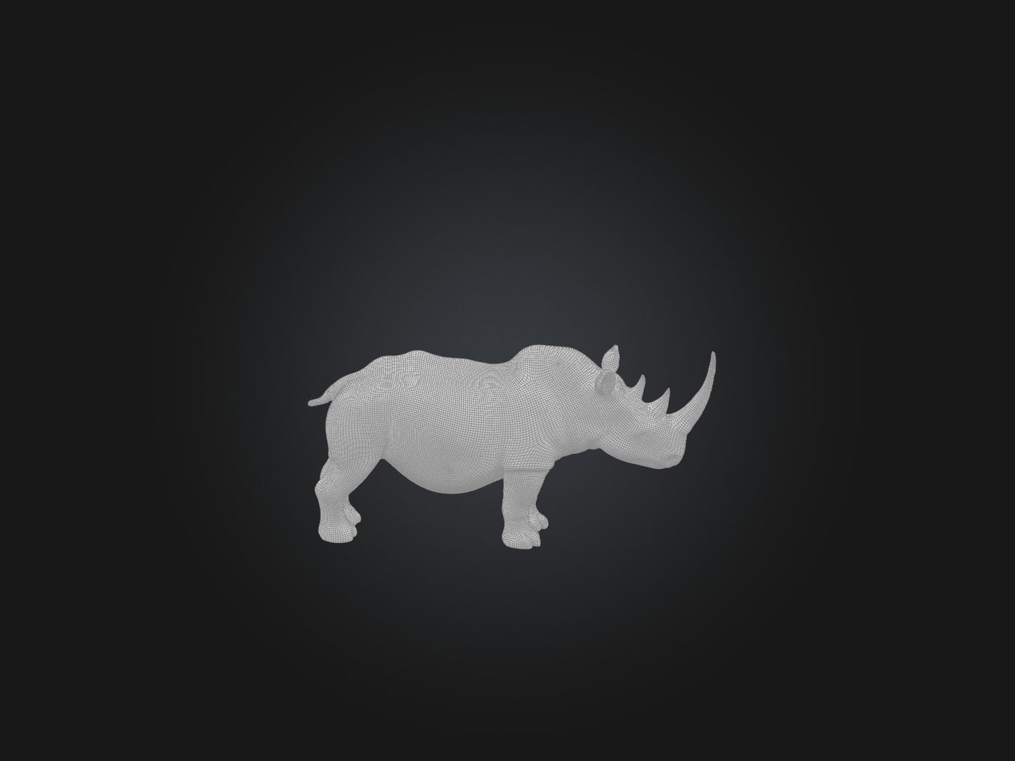 3D model Realistic Injured Rhinoceros Model VR / AR / low-poly
