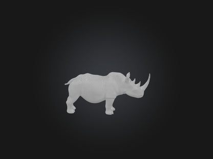 3D model Realistic Injured Rhinoceros Model VR / AR / low-poly