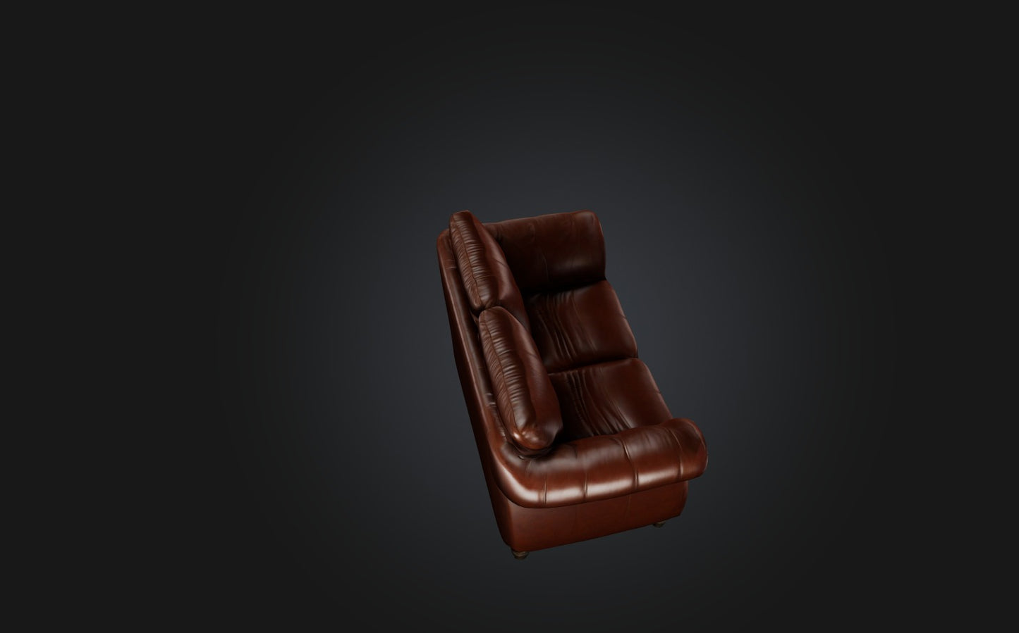 3D model Realistic Leather Sofa VR / AR / low-poly
