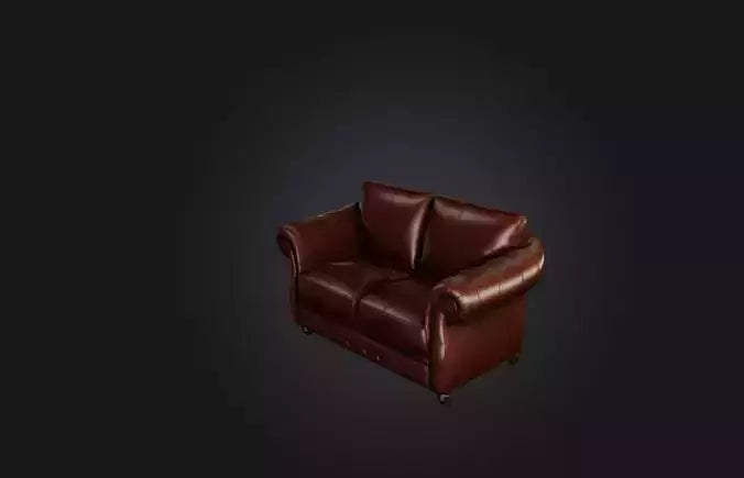 3D model Realistic Leather Sofa VR / AR / low-poly