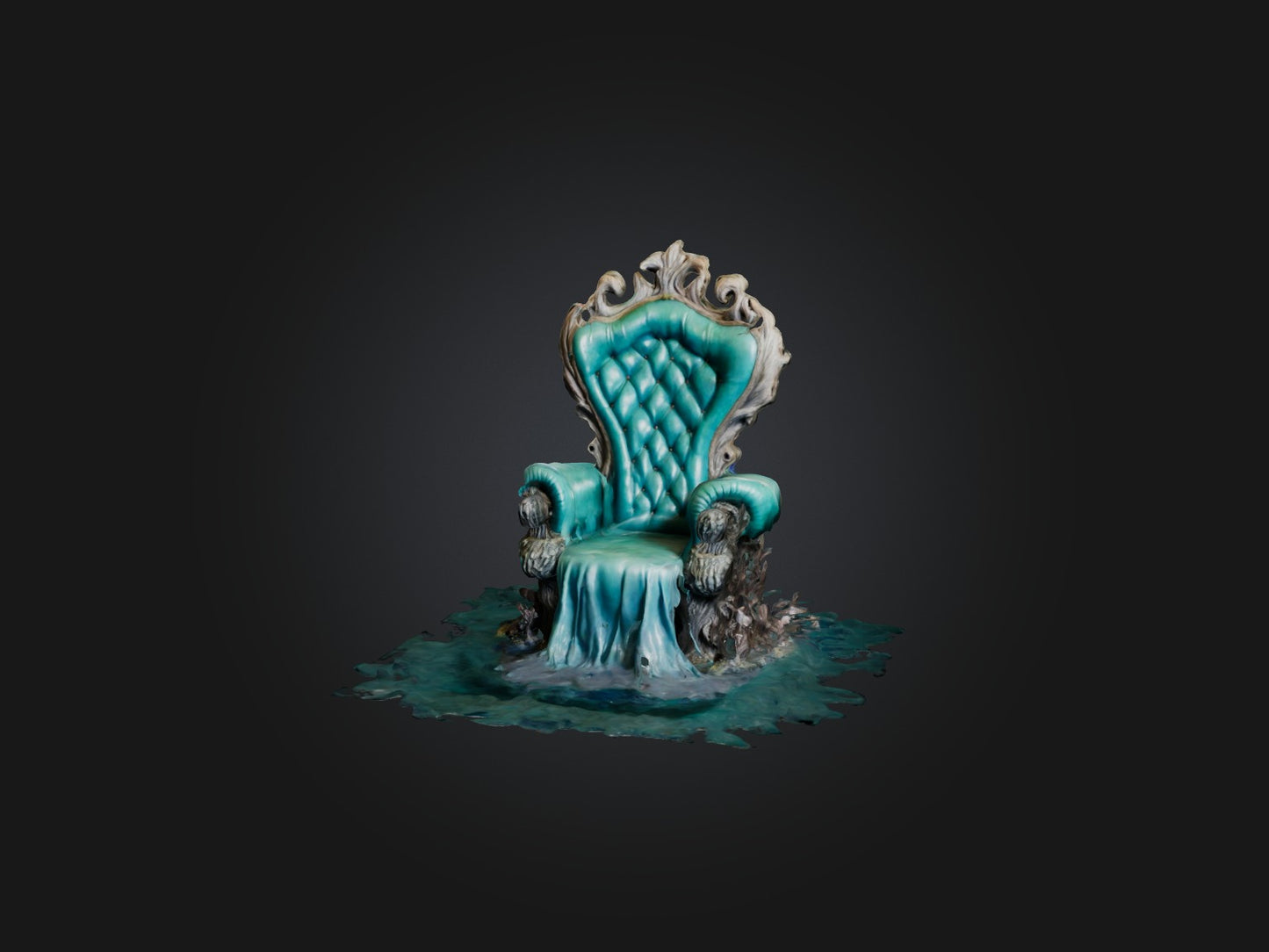 3D model Realistic Mermaid Throne Model VR / AR / low-poly