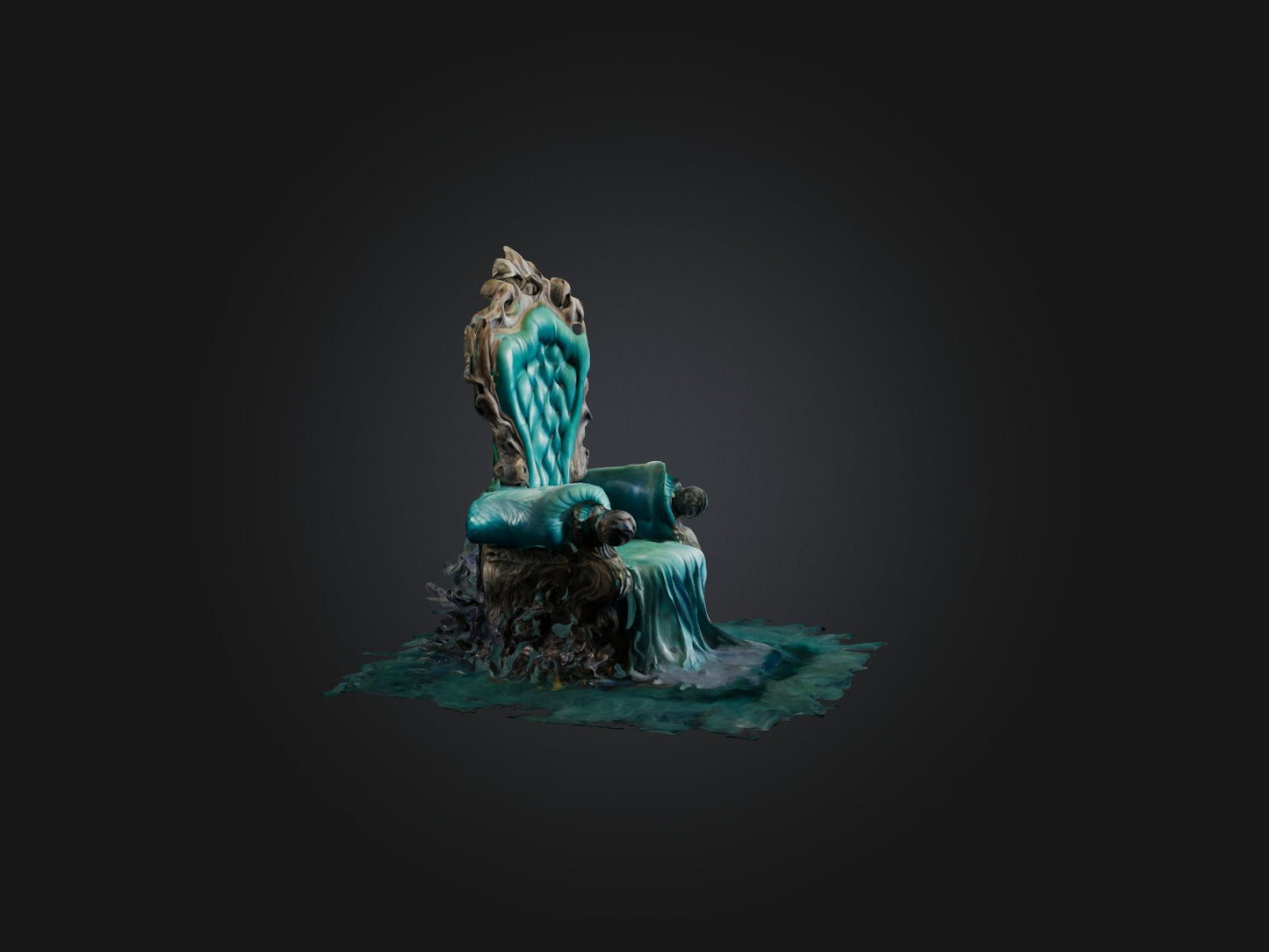 3D model Realistic Mermaid Throne Model VR / AR / low-poly