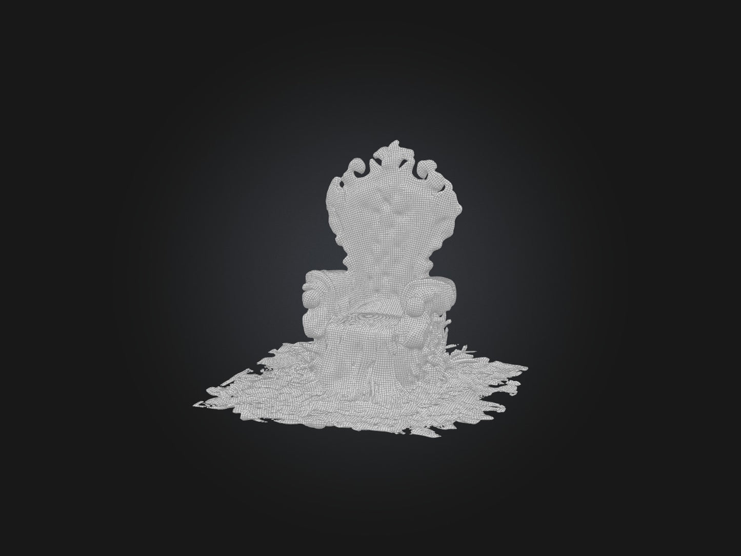 3D model Realistic Mermaid Throne Model VR / AR / low-poly