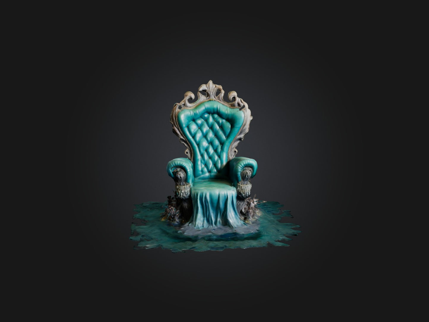 3D model Realistic Mermaid Throne Model VR / AR / low-poly