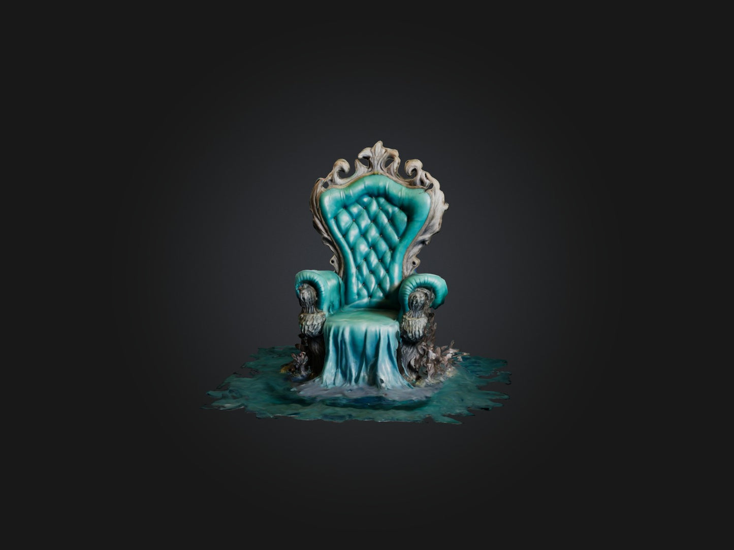 3D model Realistic Mermaid Throne Model VR / AR / low-poly
