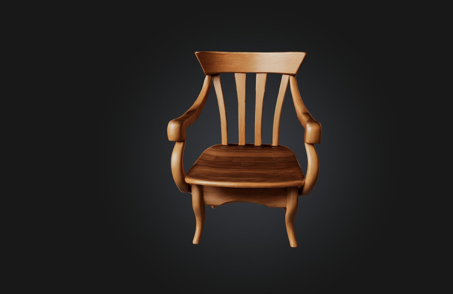 3D model Realistic Wooden Chair VR / AR / low-poly