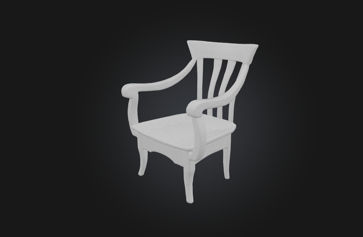 3D model Realistic Wooden Chair VR / AR / low-poly