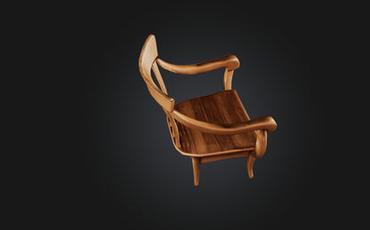 3D model Realistic Wooden Chair VR / AR / low-poly