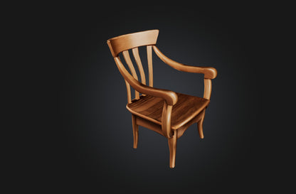 3D model Realistic Wooden Chair VR / AR / low-poly
