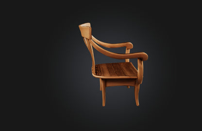 3D model Realistic Wooden Chair VR / AR / low-poly