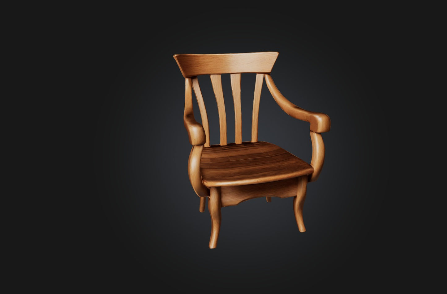 3D model Realistic Wooden Chair VR / AR / low-poly